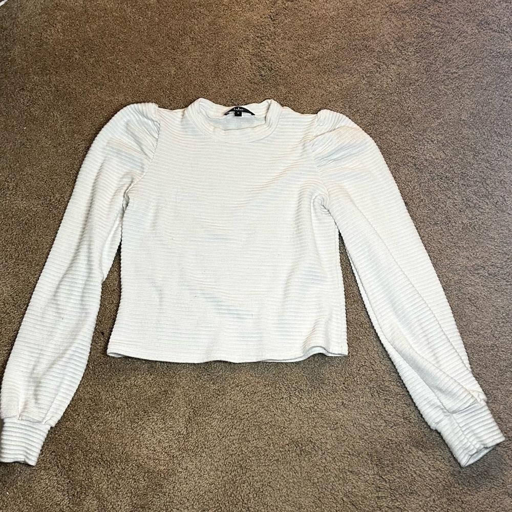 Lulus Mock Neck Balloon Sleeve Sweater - Size M